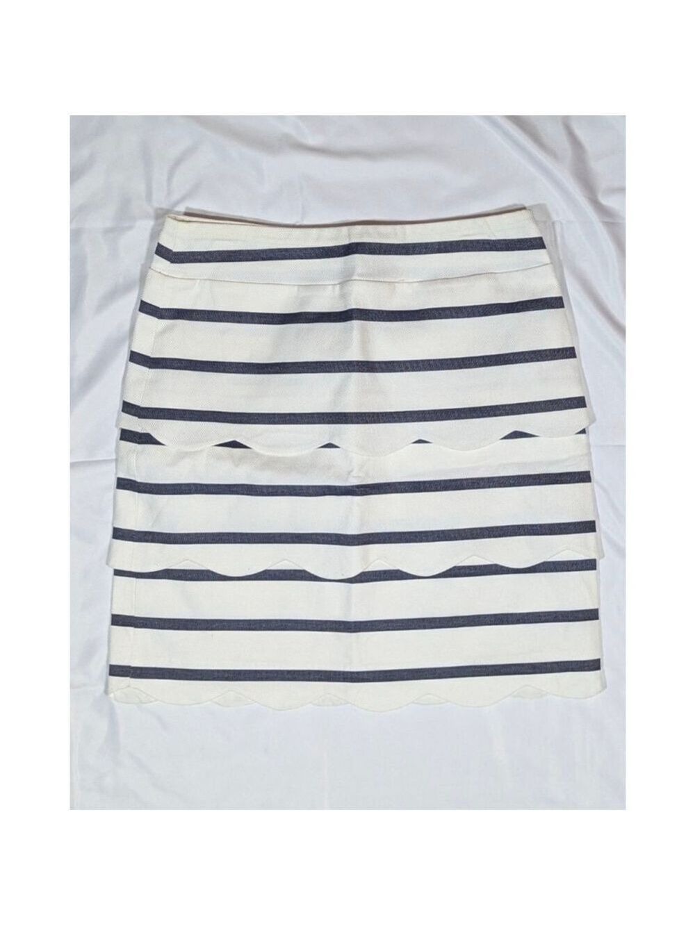 J McLaughlin Nautical Stripe Skirt White Navy Size 6